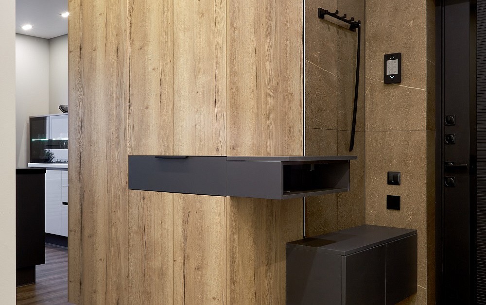 Необычная кухня в скандинавском стиле с островом