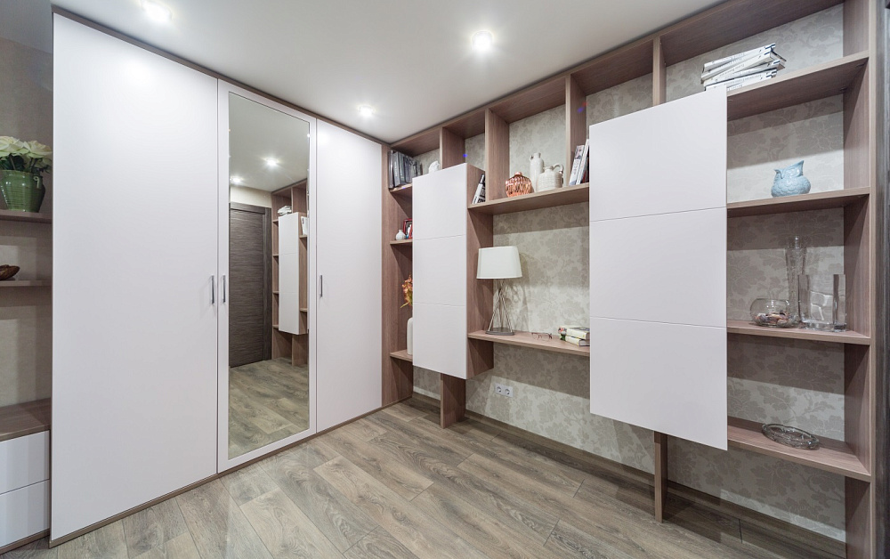 Гостиная и спальня в светлых тонах