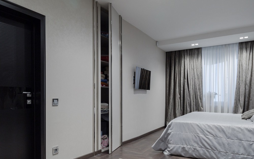 Игра контрастов в спальне и гостиной