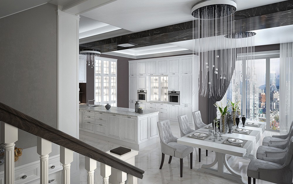 Кухня Виконт с серебристой патиной