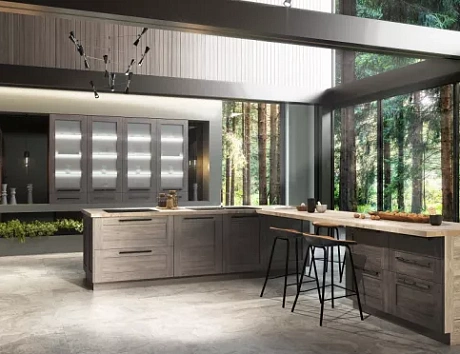 Коричневая кухня в Новосибирске