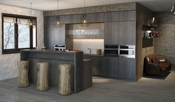 Коричневая кухня в Мурманске