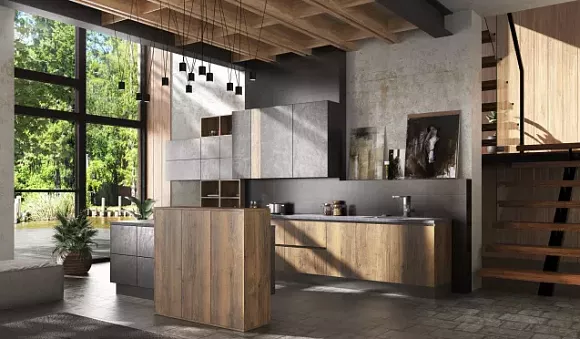 Серая кухня в Клину