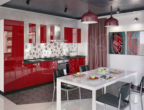 Для небольшого помещения достаточно купить кухню 3 метра. Прямая модель наиболее просто интегрируется в компактную комнату. В ней вы сможете хранить всю необходимую посуду и некоторую кухонную технику. 