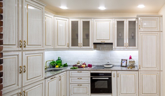 Бежевая кухня в Клину