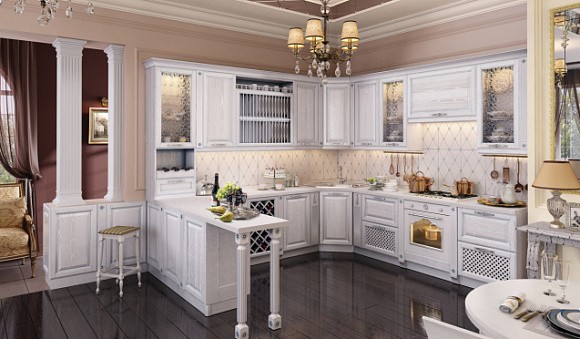 Светлая кухня в Екатеринбурге