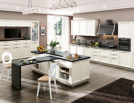 Бежевая кухня в Твери