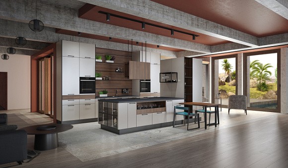 Бежевая кухня в Мурманске