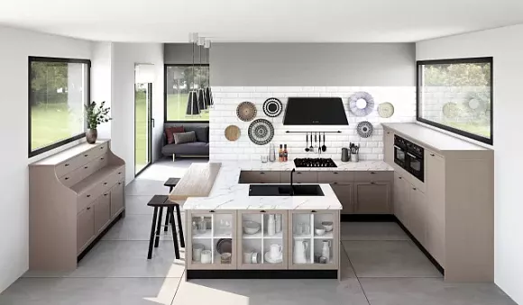 Бежевая кухня в Мурманске