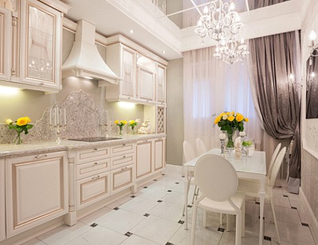 Бежевая кухня в Санкт-Петербурге