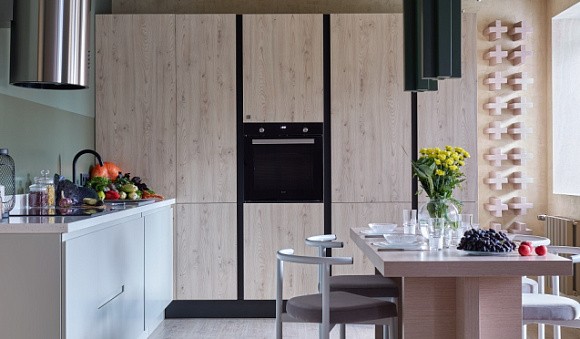 Бежевая кухня в Клину
