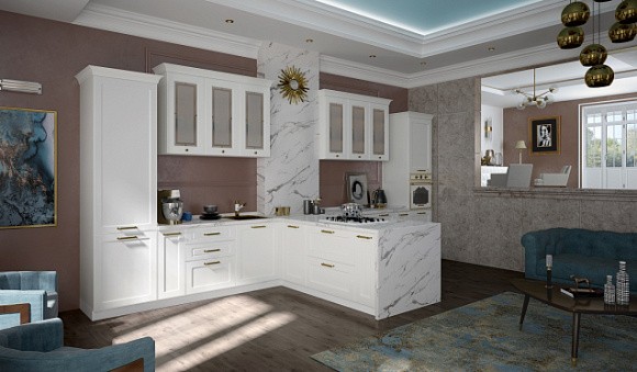 Светлая кухня в Екатеринбурге