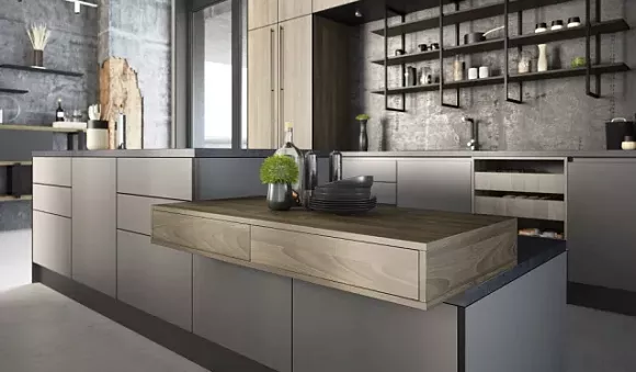 Серая кухня в Клину