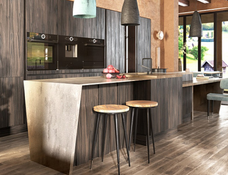 кухню в темных тонах