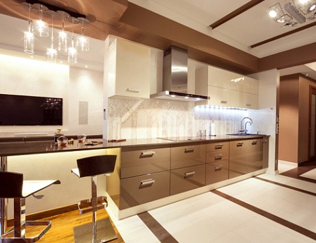 Бежевая кухня в Мурманске