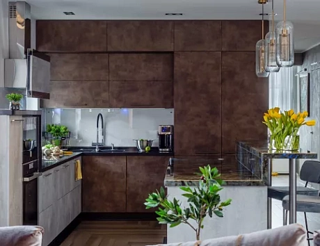 Коричневая кухня в Клину