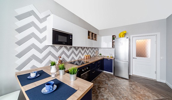 Синяя кухня в Санкт-Петербурге