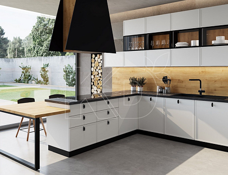 Белая кухня в стиле модерн