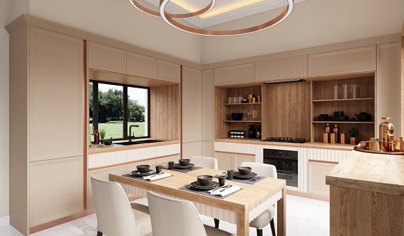 Бежевая кухня в Мурманске