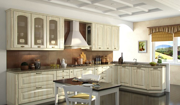 Бежевая кухня в Мурманске