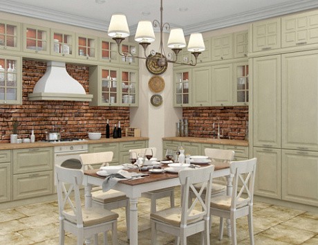 Бежевая кухня в Мурманске