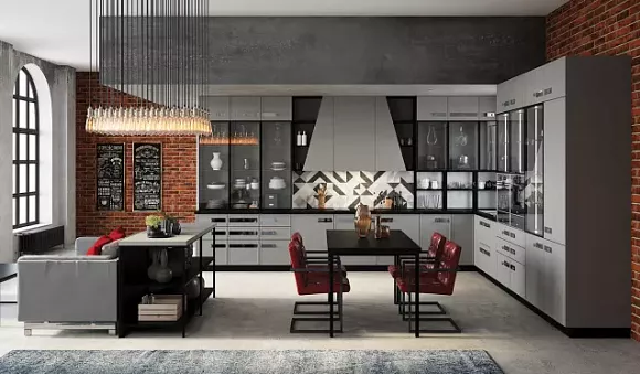 Серая кухня в Клину