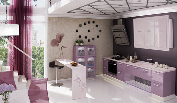 Фиолетовая кухня в Егорьевске
