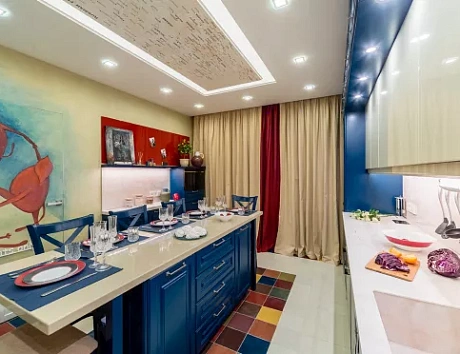 Синяя кухня в Санкт-Петербурге